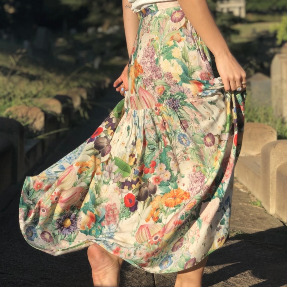 Samantha Pleet Floral Maxi Skirt